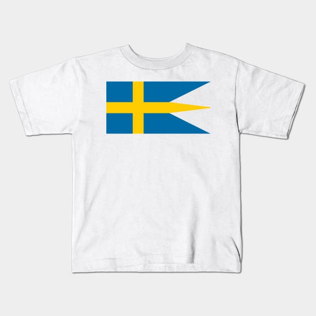 Accurate historical flag of Sweden Kids T-Shirt by AidanMDesigns